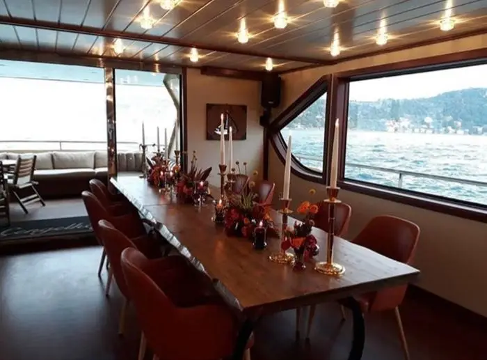 private cruise yacht on bosphorus